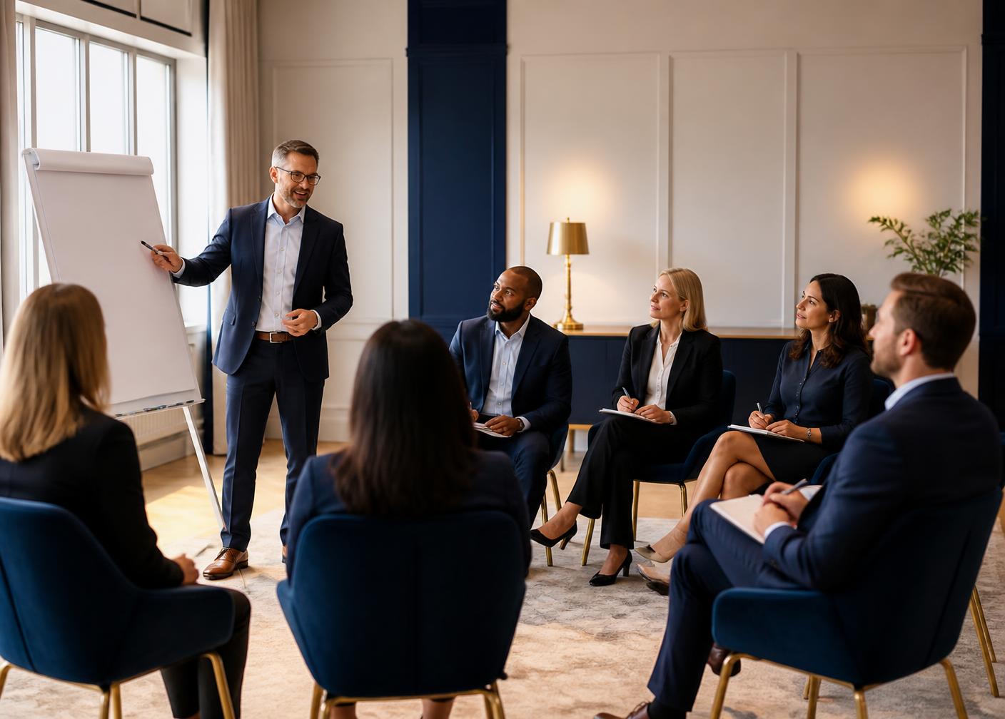 A leadership training workshop in progress